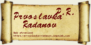 Prvoslavka Radanov vizit kartica